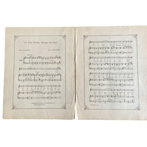 Vintage 1916 Sheet Music "It's The Pretty Things You Say" By Alfred Bryan & Ted - Picture 2 of 3